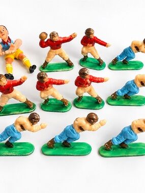 Vintage Football Cake Toppers Lot of 11 Hong Kong Plastic Figures